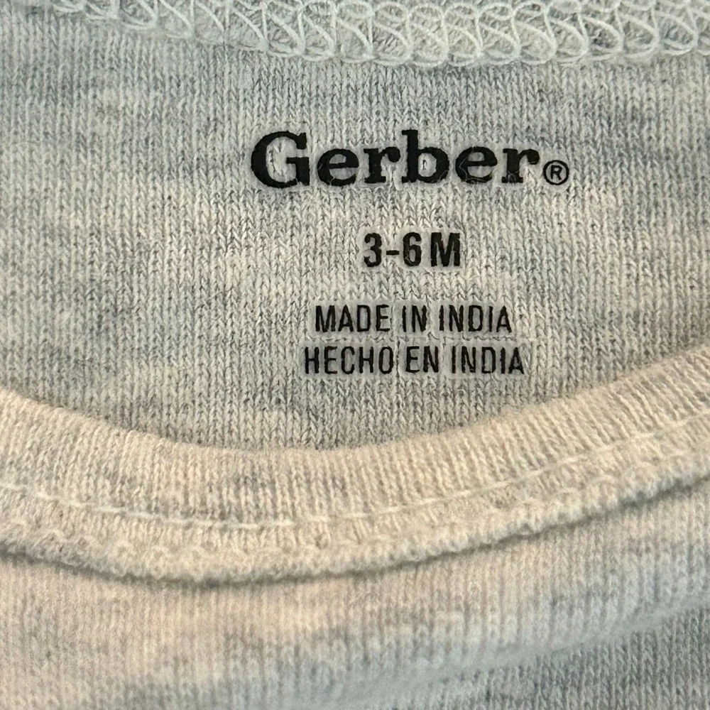 Gerber Baby Bodysuit Heather Gray Short Sleeve Cotton 3-6 Months 1346